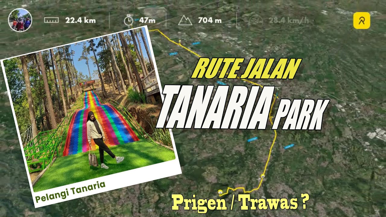 rute menuju TANARIA PARK Prigen Trawas, wahana baru Seluncur Pelangi