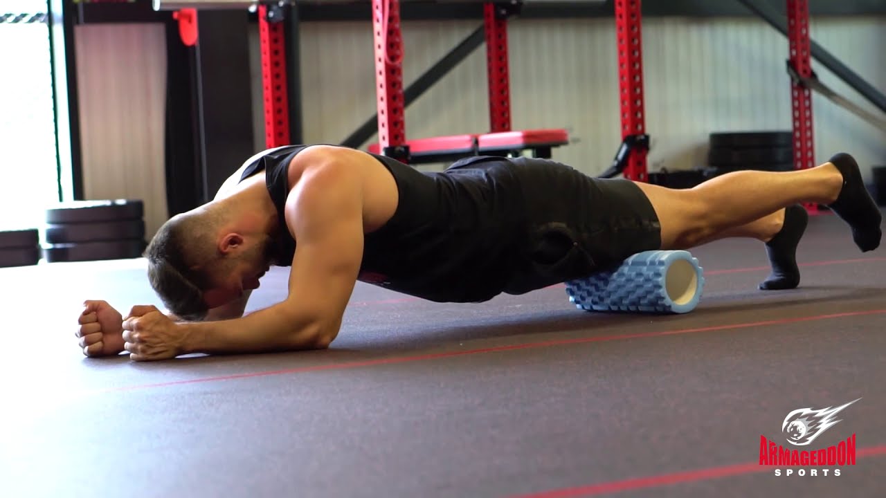 Rola Cilindru Masaj din spuma dura, pentru antrenamentele, Armageddon Sports, Fitness Foam Roller