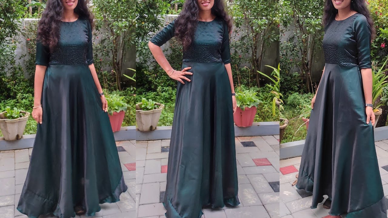 Umbrella Gown Stitching / Half Circle Umbrella Frock Cutting and Stitching
