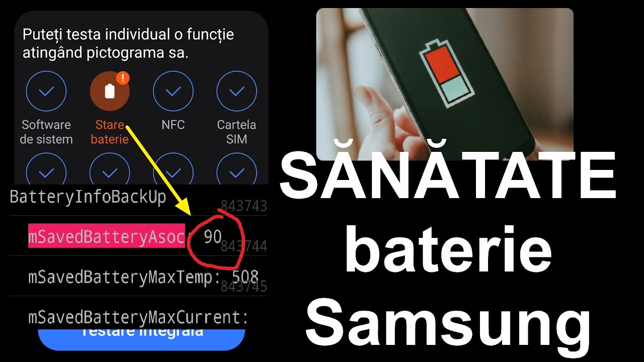 Sănătatea exactă a bateriei pe telefoanele Samsung