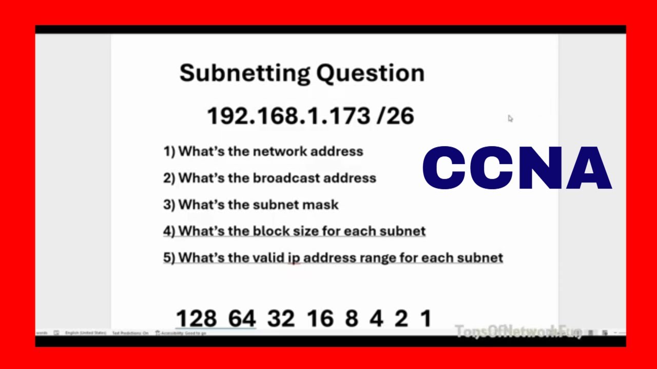 | CCNA | Пример задачи по подсетям 192.168.1.173 /26
