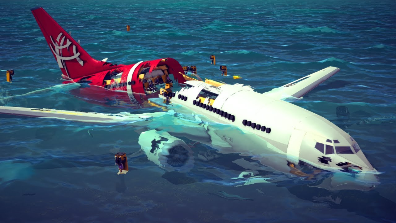 Airplane Crashes Into Water and Shootdowns #4 | Besiege