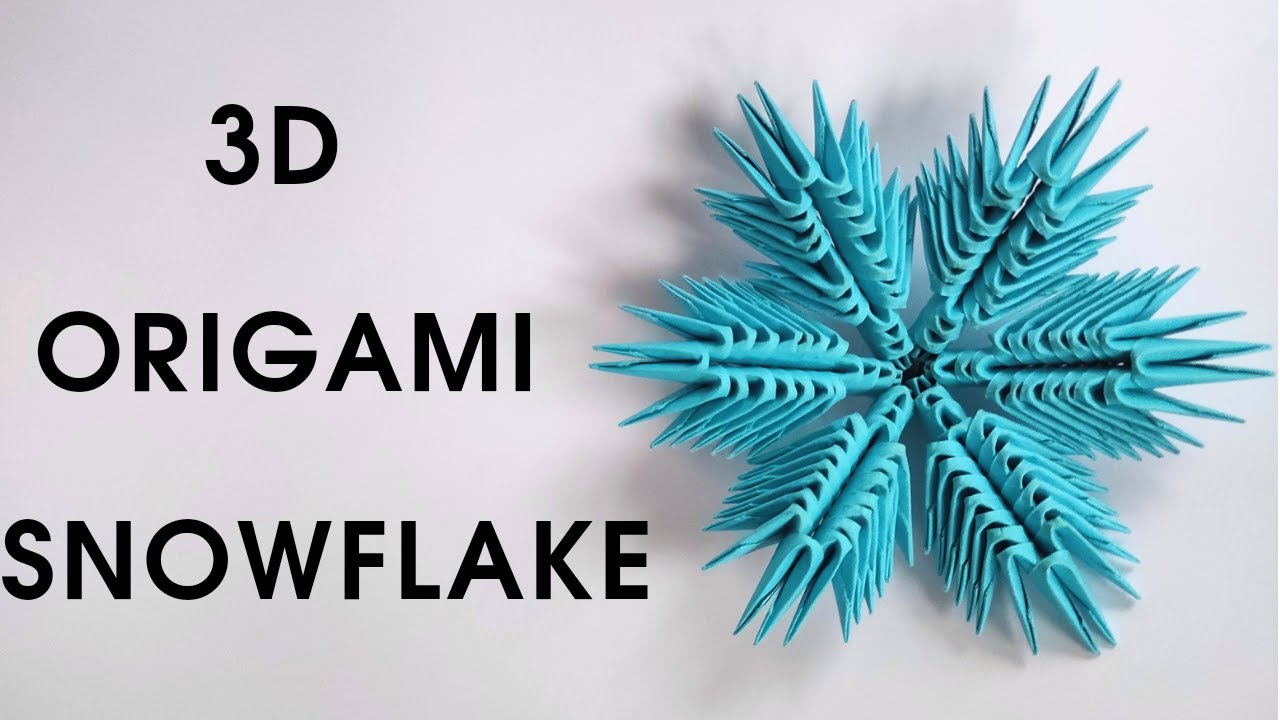 3D ORIGAMI SNOWFLAKE | How to make a modular origami snowflake