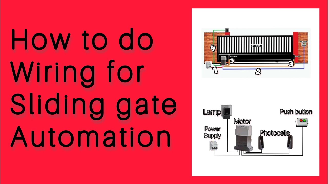Wiring diagram for Sliding gate motor and accessories. Gate Automation/FAAC.