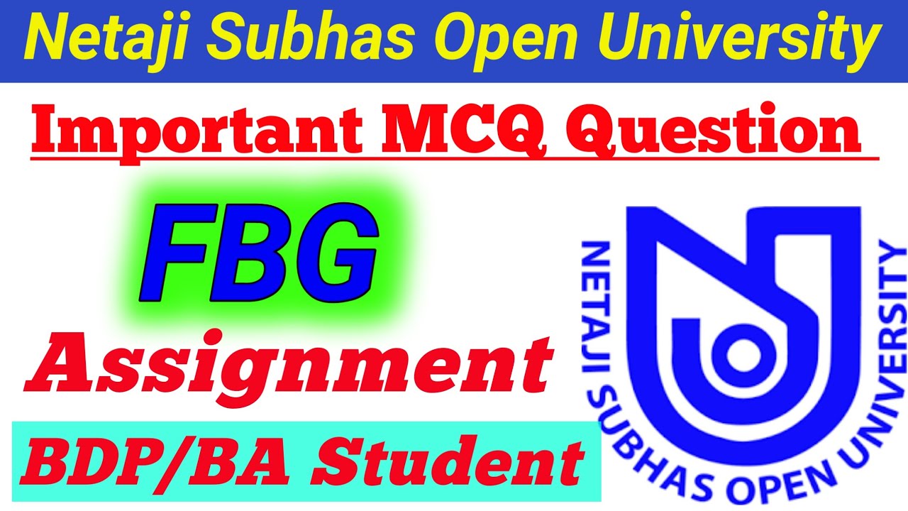 NSOU BDP/FBG Question Bank Answer | Fbg New question bank | Fbg question bank Solve | #fbg