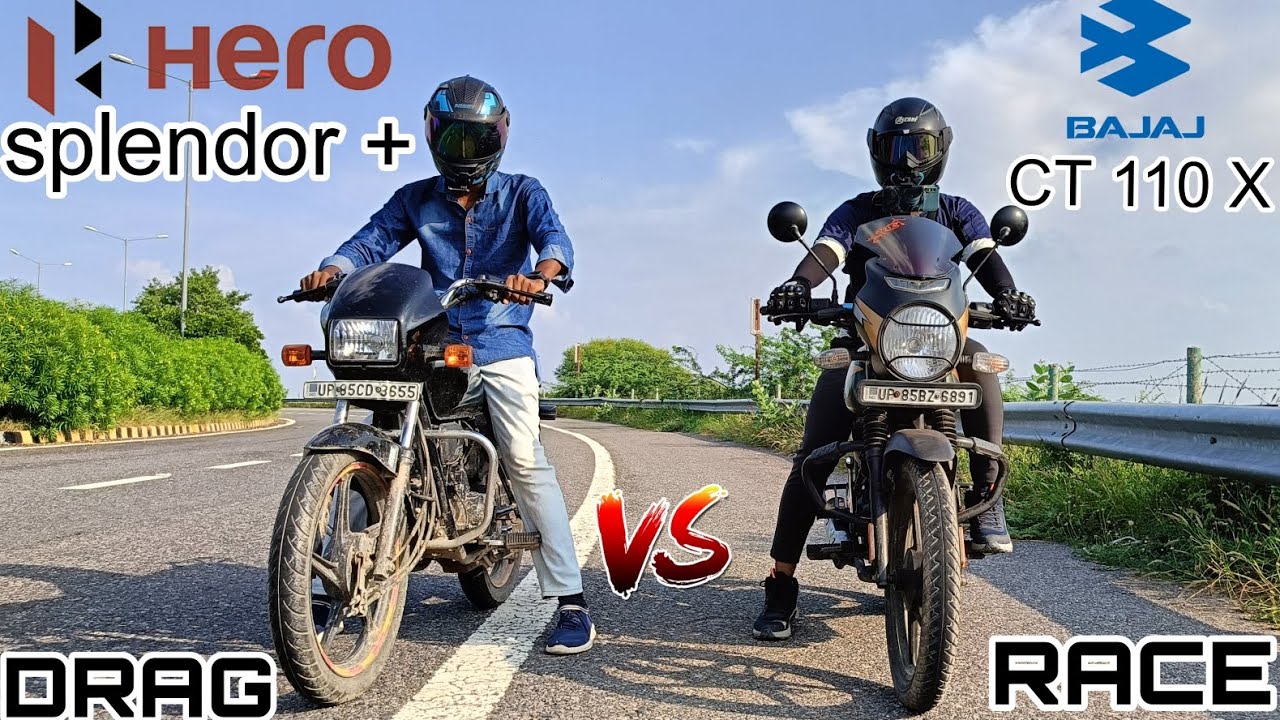 hero splendor+ vs Bajaj ct 110 x ( kon jitega 🤔 ) || DRAG RACE || @DRAGER JATIN