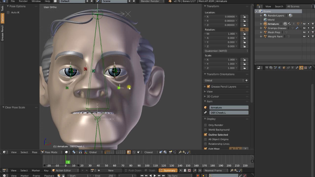 Face Rig Part 4 Easy Cheek and Eye Lid Controls
