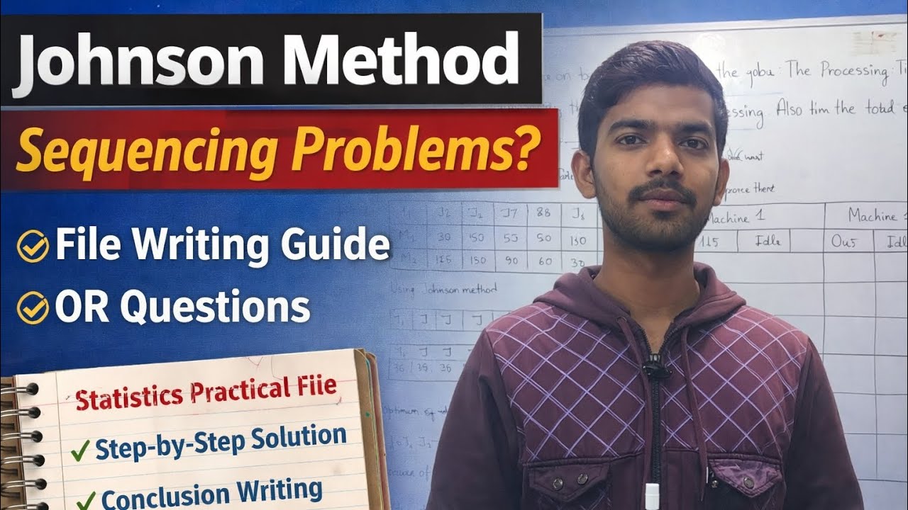 Johnson Method Problems | 2 Machine Sequencing | Statistics Practical | @StatisticsPerfection 