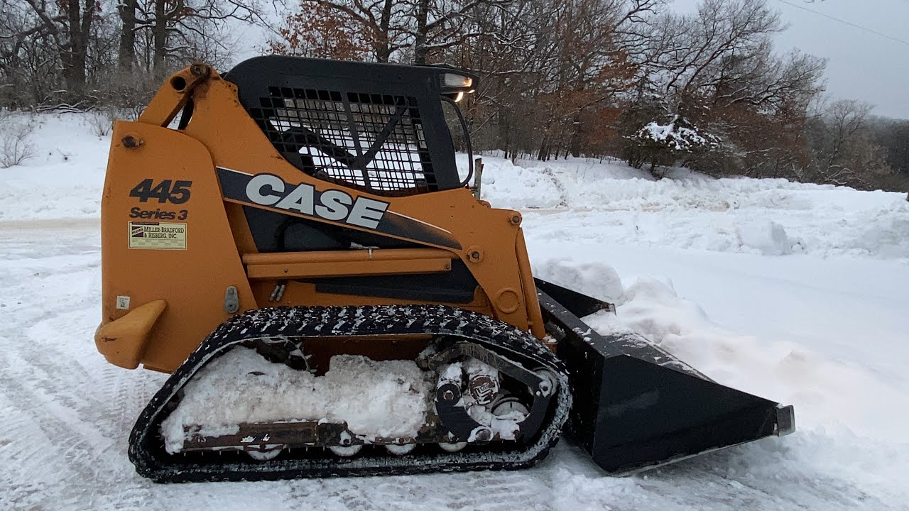 First Snow of 2023 - Case 445 & 8 Foot Bucket #snow #snowremoval #case
