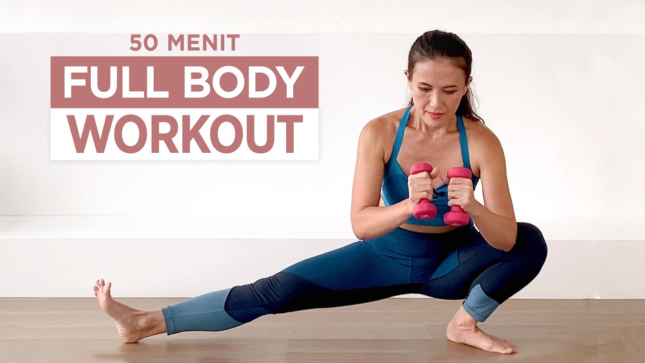 Full Body Workout dengan Dumbell - 50 Menit - Kelas Intermediate