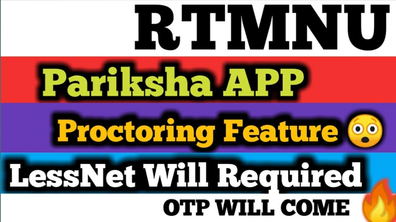 Pariksha App By RTMNU | RTMNU Final Year Exam Updates | Less NET will Required | RTMNU Exam Updates