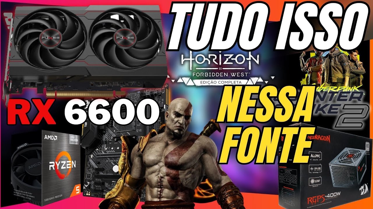 Rysen 5 5600GT + RX6600 numa Fonte de 400W - Testes em Games DRIVE 24.9.1 AFMF2