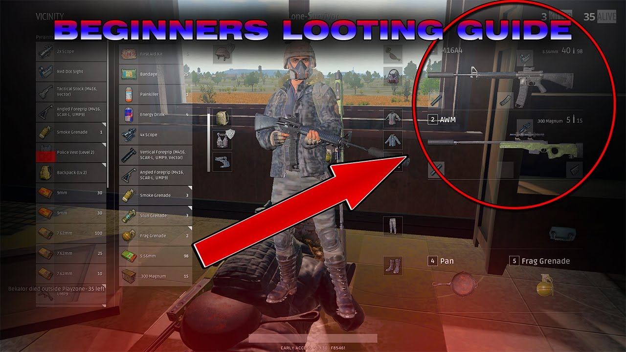 PLAYERUNKNOWNS BATTLEGROUNDS BEGINNERS LOOTING GUIDE | Player unknown battlegrounds tips |