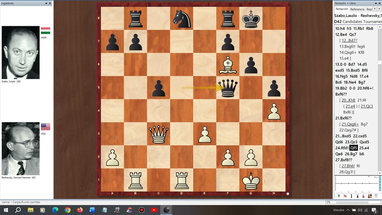 SZABÒ - RESHEVSKY. TORNEO DE CANDIDATOS; ZÙRICH 1953. RONDA 19. DEFENSA SEMI - TARRASCH.