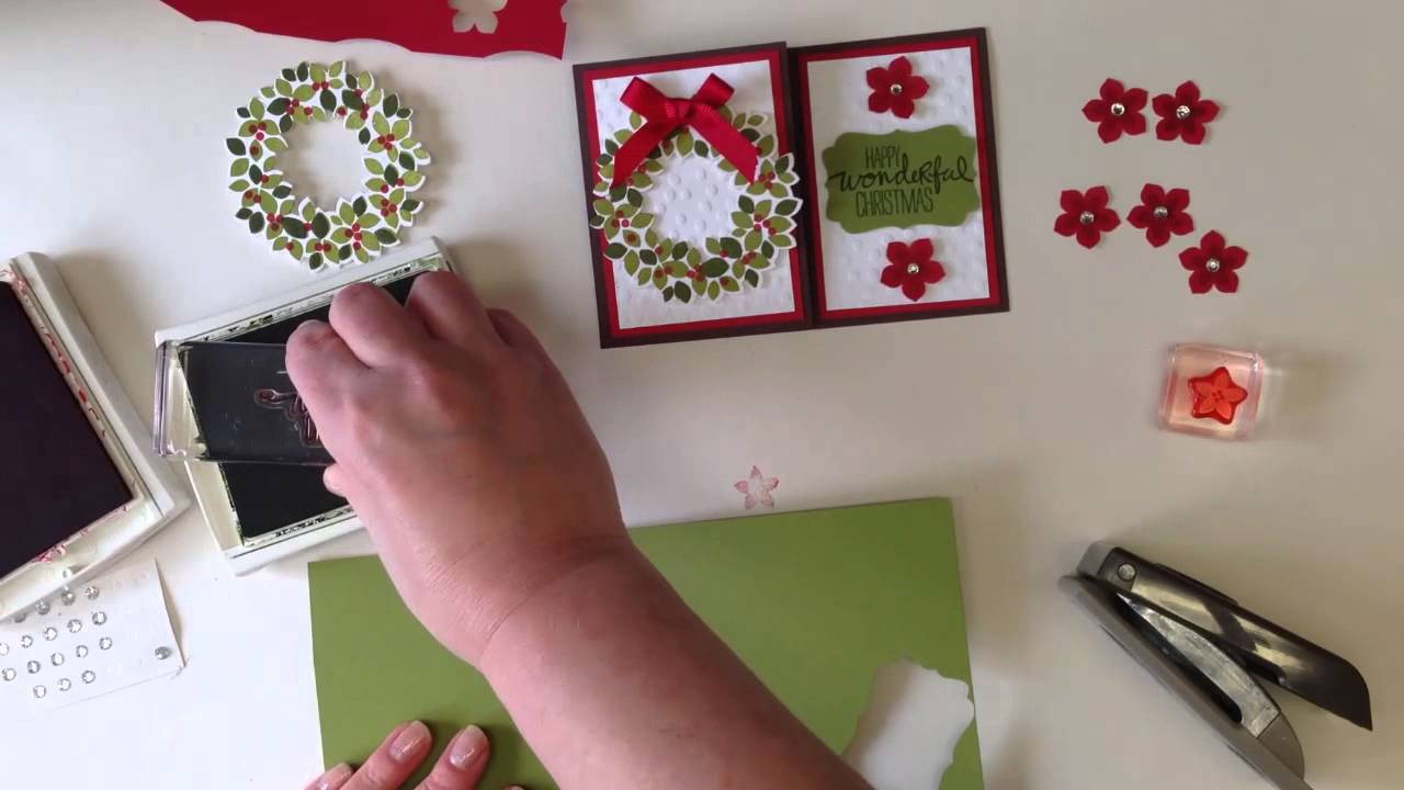 How to make a fold flat Stampin' Up! Wondrous Wreath card