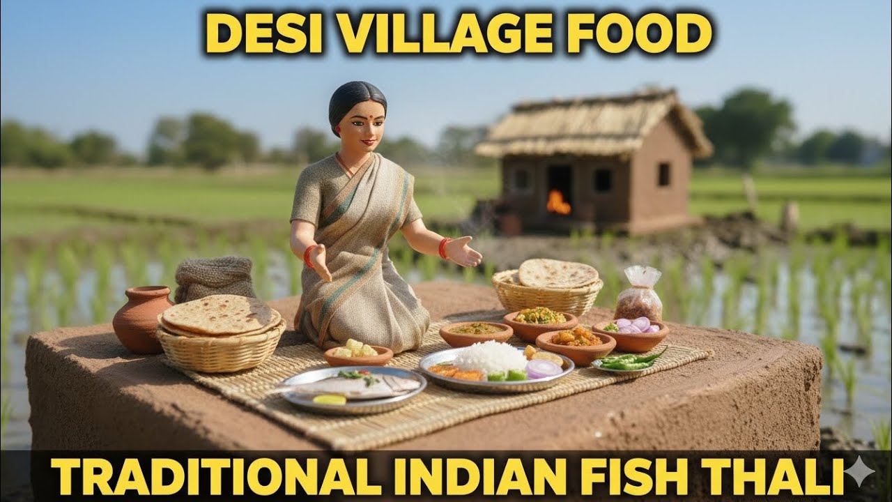 Miniature Women Doll Cooking Fish Curry on Clay Stove | Tiny Kitchen ASMR #shorts