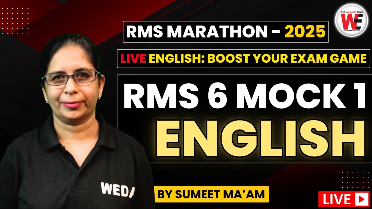 RMS 6 MOCK 1 ENGLISH | Sainik School | RMS | RIMC | JNV Entrance Exam Preparation