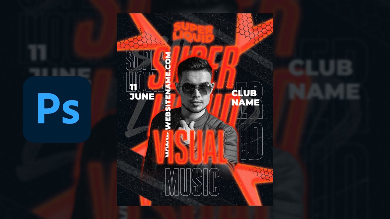 How to Create Visual Music Flyer In Photoshop CC | Visual Design