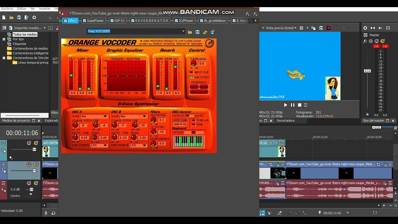 HTM TinaRussoFlangedSawChorded, TinaRussoup v1 And Vibrato Modulator 1.0 In Vegas Pro