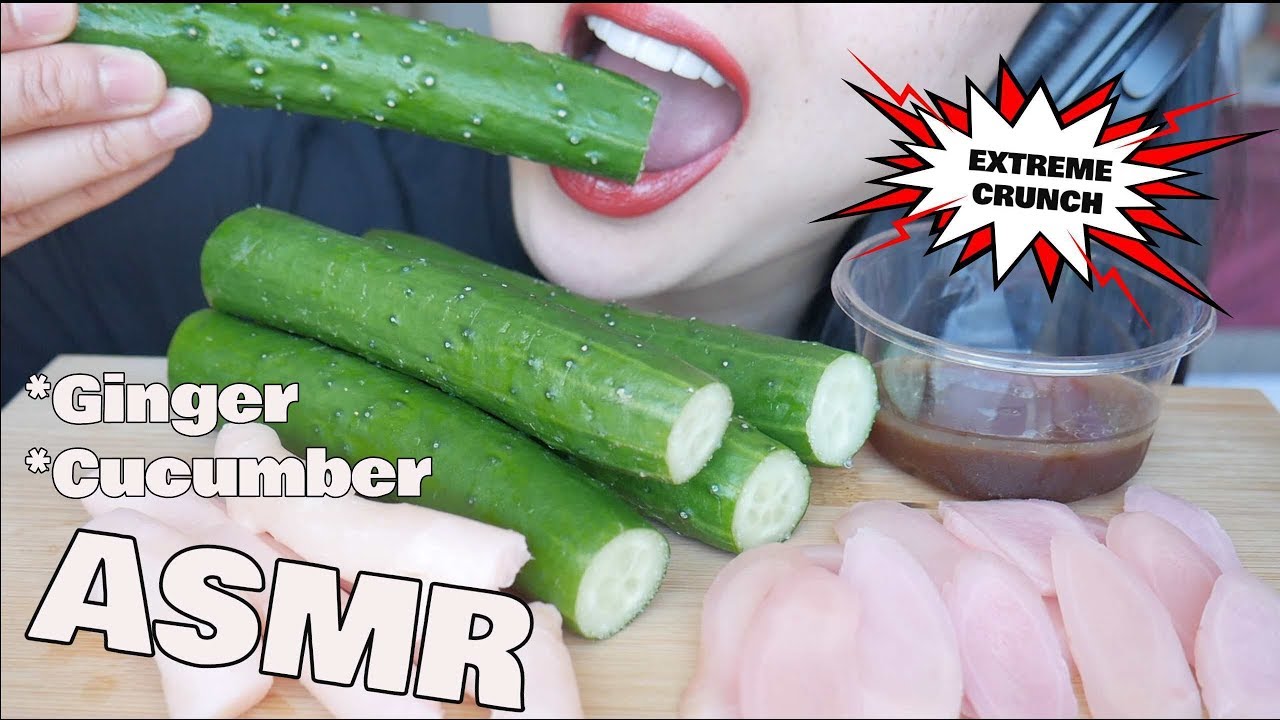 ASMR EXTREME CRUNCHY EATING SOUNDS (NO TALKING) Japanese cucumbers + Ginger | SAS-ASMR
