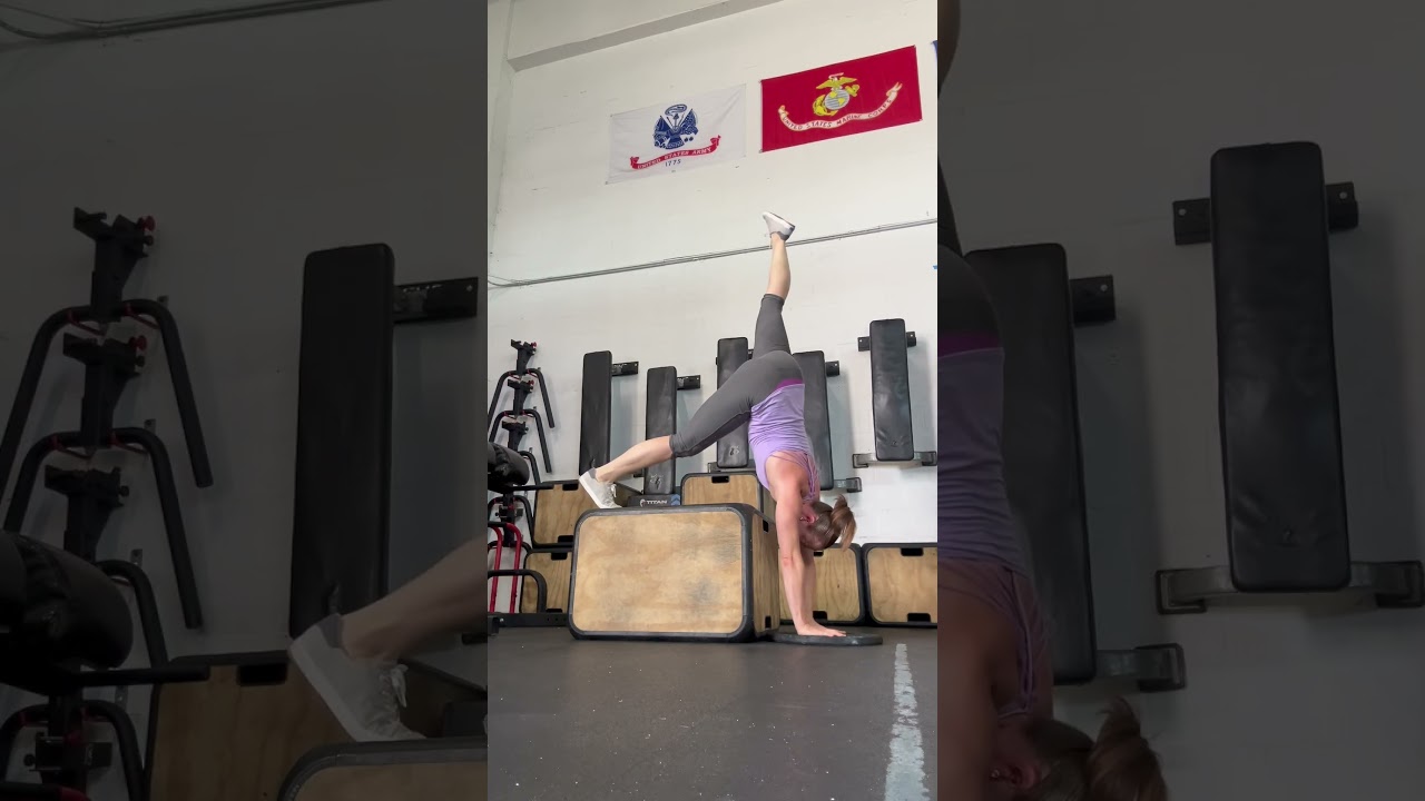Single Leg (SL) Box Handstand Plate-Step-ups