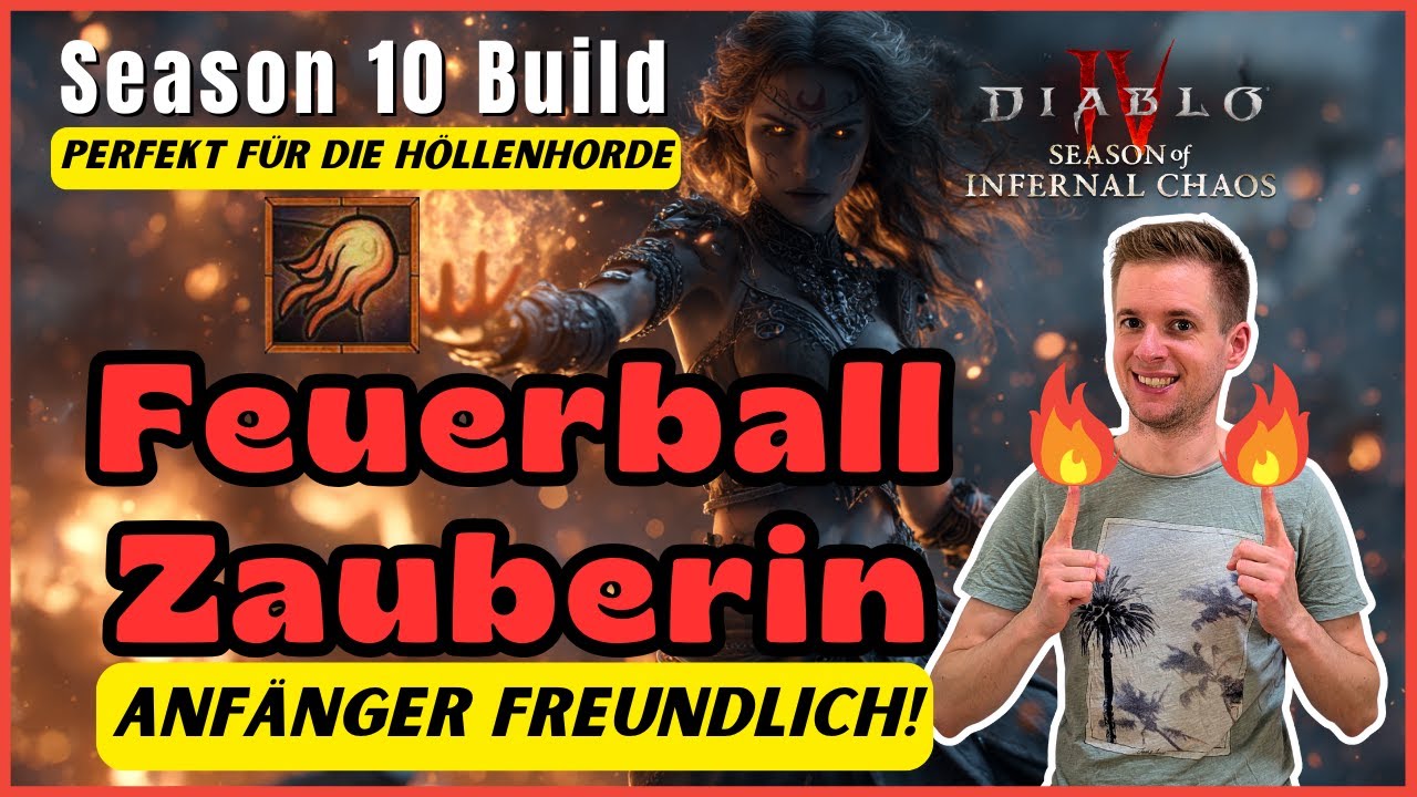 Anfängerfreundlich & Stark! 🔥 FEUERBALL-Zauberer Build | Season 10 Chaos-Rüstung | Diablo 4 Guide