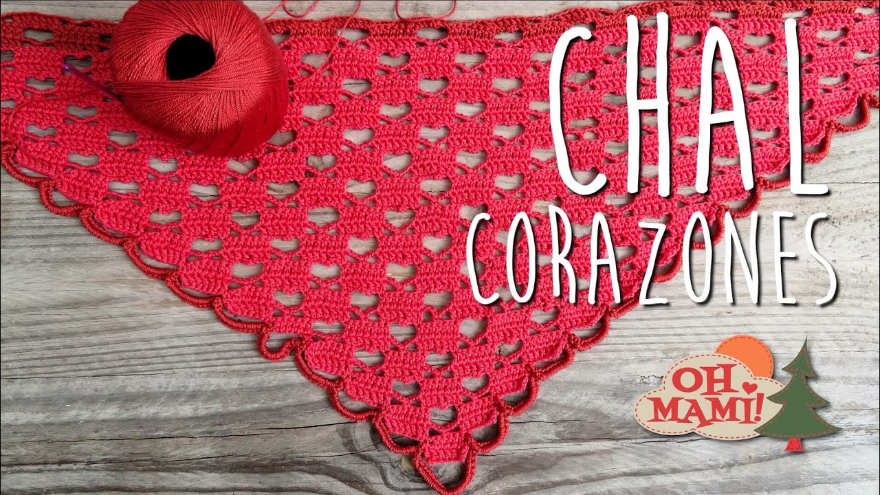 CHAL CORAZONES A CROCHET ( HEARTS SHAWL)