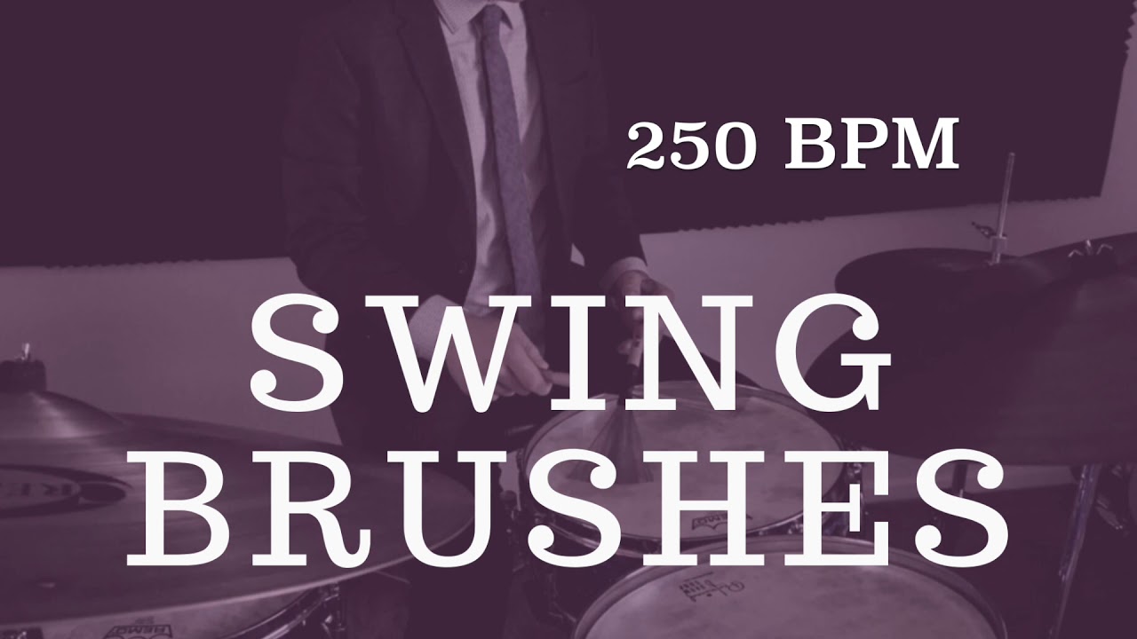 Jazz Drum Brushes Play Along - Fast Swing - 250 BPM