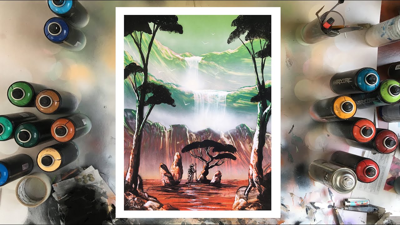 Spray Paint Art (Audiovisual experience!). Monk's loneliness...
