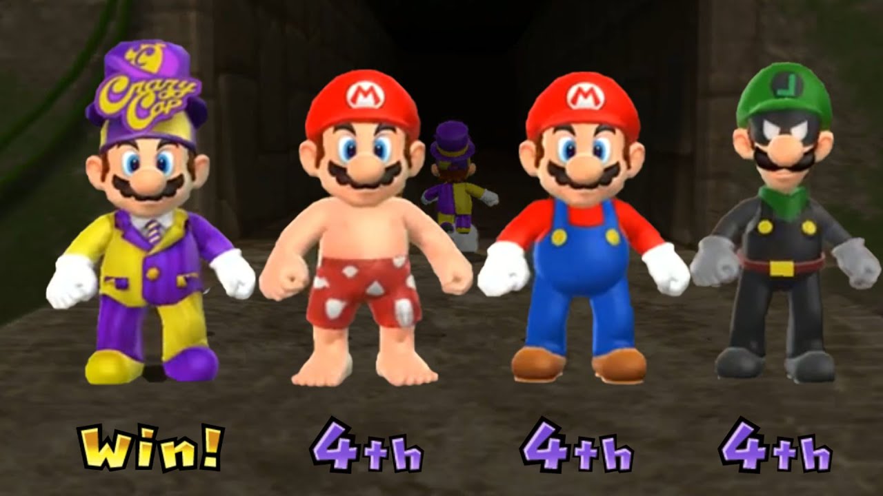 Mario Party 9 - 1 Vs 3 Minigame - Waluigi Vs Koopa Troopa Vs Mario Vs Luigi