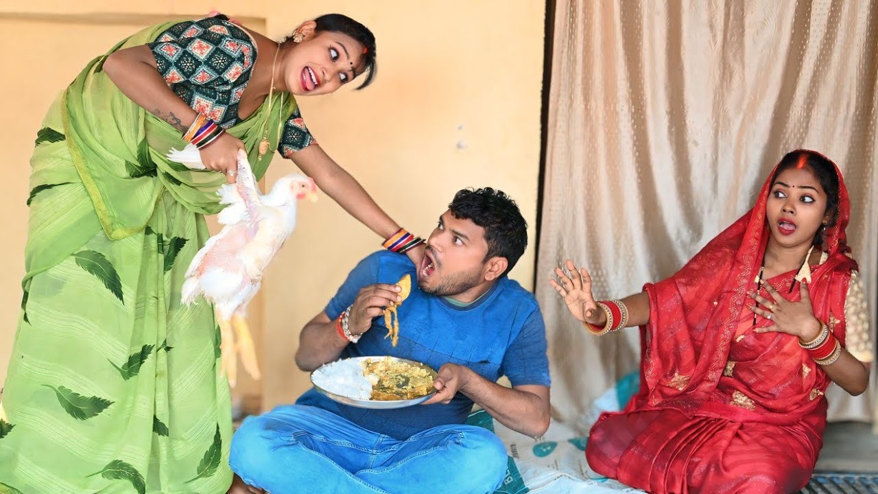 देखिए पगली ने की अपने जीजा का शुभ स्वागत खड़े मुर्गा से//bhojpuri comedy video//