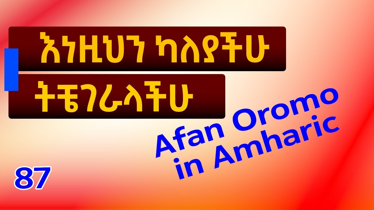 ያበደ የኦሮምኛ ት/ት በአማርኛ @fikremartube1221 #afanoromo #amharic