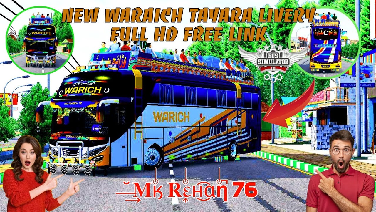 NEW WARAICH TAYARA LIVERY FULL HD FREE LINK JB3 BUS /BUS SIMULATOR INDONESIA/MK REHAN 76