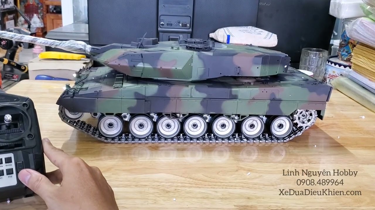 Đập hộp, test và review Xe Tăng điều khiển từ xa German Leopard 2A6 full kim loại tỉ lệ 1/16 pro