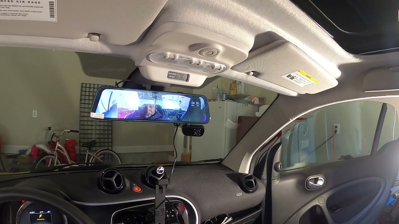 Installing a Pruveeo J30 Triple View Mirror Dash Cam on a Smart Fortwo 453