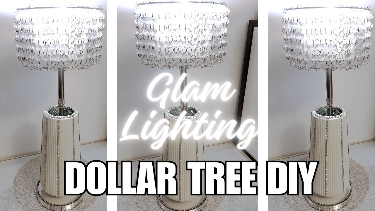 Dollar Tree DIY Crystal Chandelier Lamp | Glam Home Decor