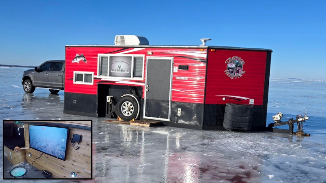 I Bought An Ice Castle! Ice Fishing Mille Lacs Lake (Underwater TV!)