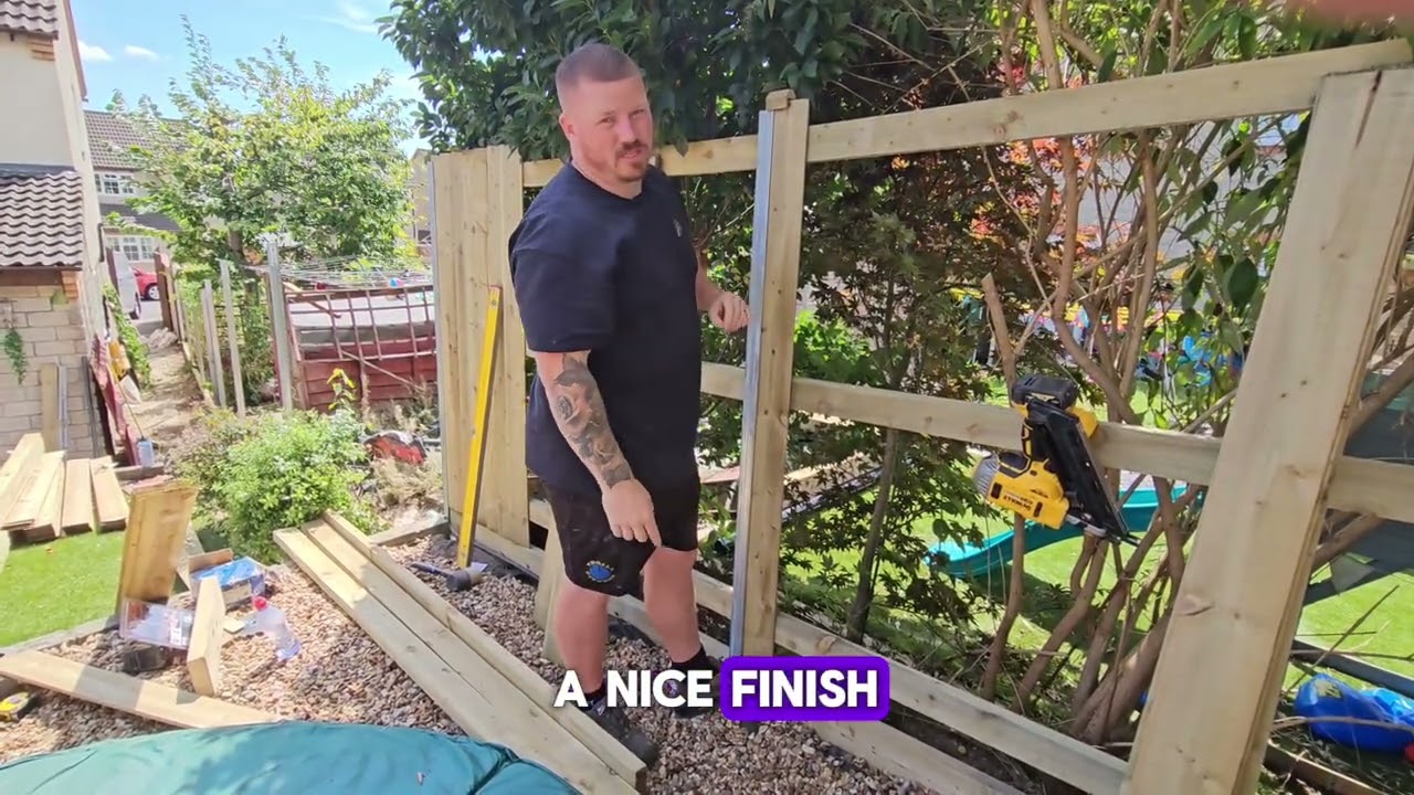 Installing feather edge fencing with Duraposts.