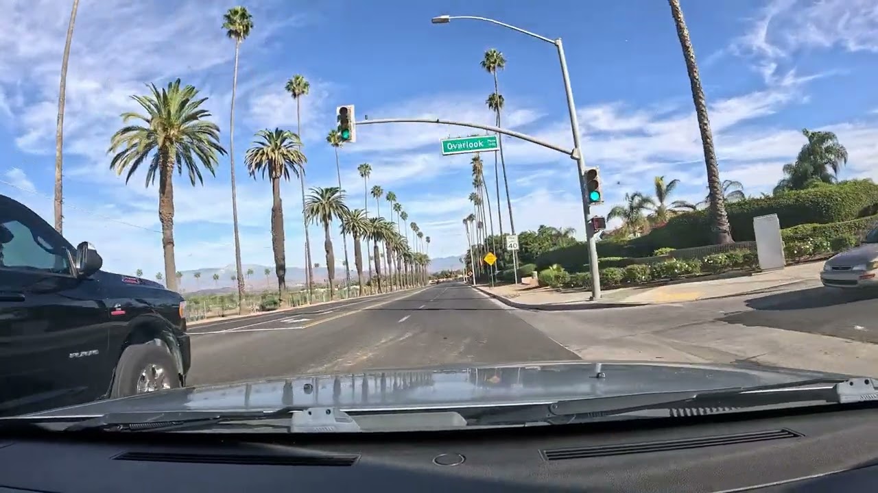 Riverside, CA driving view of a few roads in the city of Riverside. November 2024