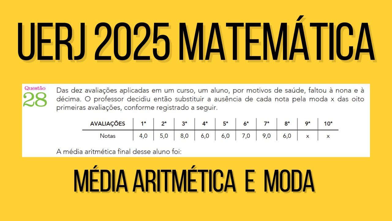 UERJ Mat 2025 Das dez avaliações aplicadas em um curso, um aluno, por motivos de saúde