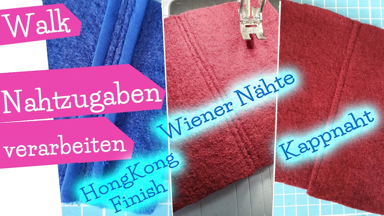 Mit Walk nähen - wie Nahtzugaben verarbeiten ? Wiener Nähte - Kappnaht - Hong Kong Nähte | mommymade