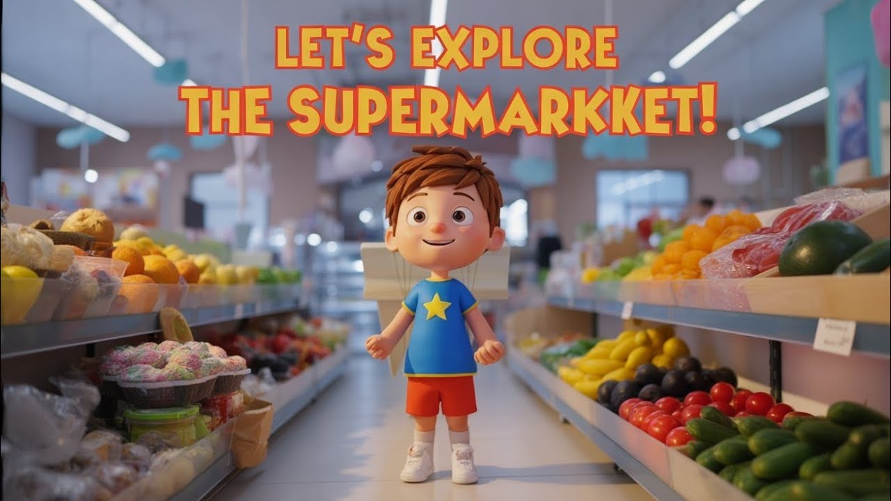 Tom’s Supermarket Adventure! 🛒🍎 | Fun Learning Colors & Shopping for Kids | 3D Cartoon Video