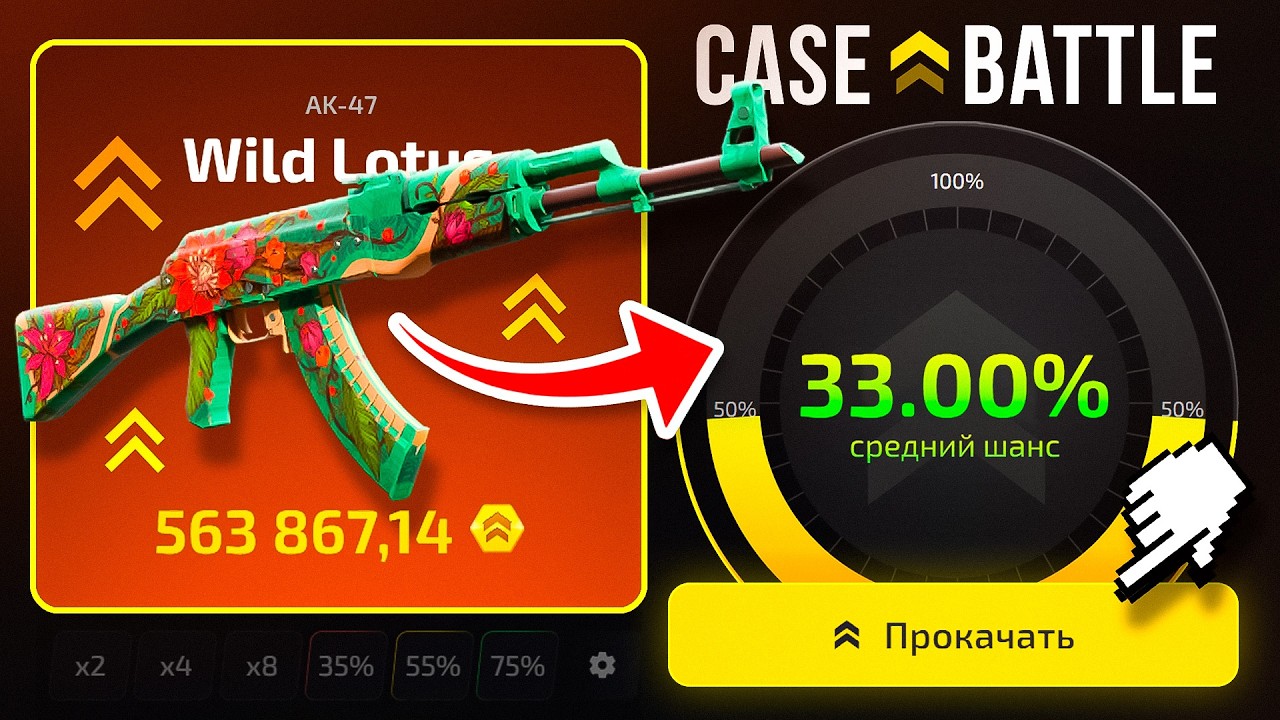 ВСЕ СКИНЫ в 33%, до ДИКОГО ЛОТОС! CАМАЯ ПОПУЛЯРНАЯ ТАКТИКА на CASE-BATTLE 2.0! UPGRADER!
