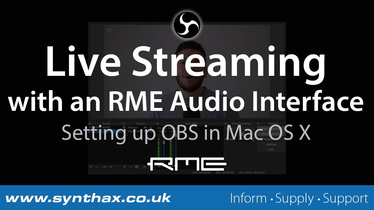 Live Streaming with an RME Interface -  Setting up OBS in Mac OS X