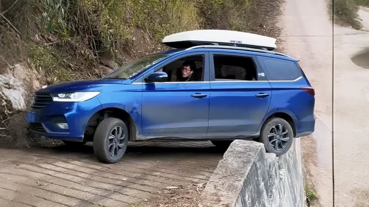 The old driver turned around on a very narrow road