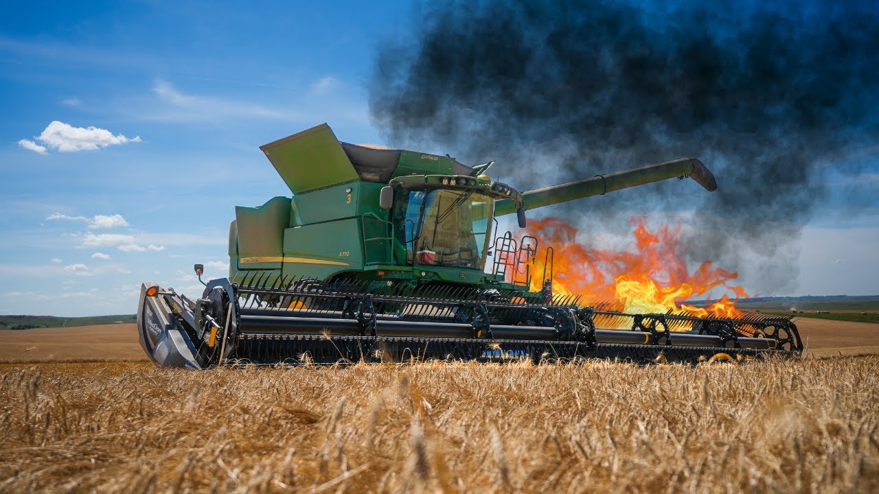 My Combine Caught On Fire!