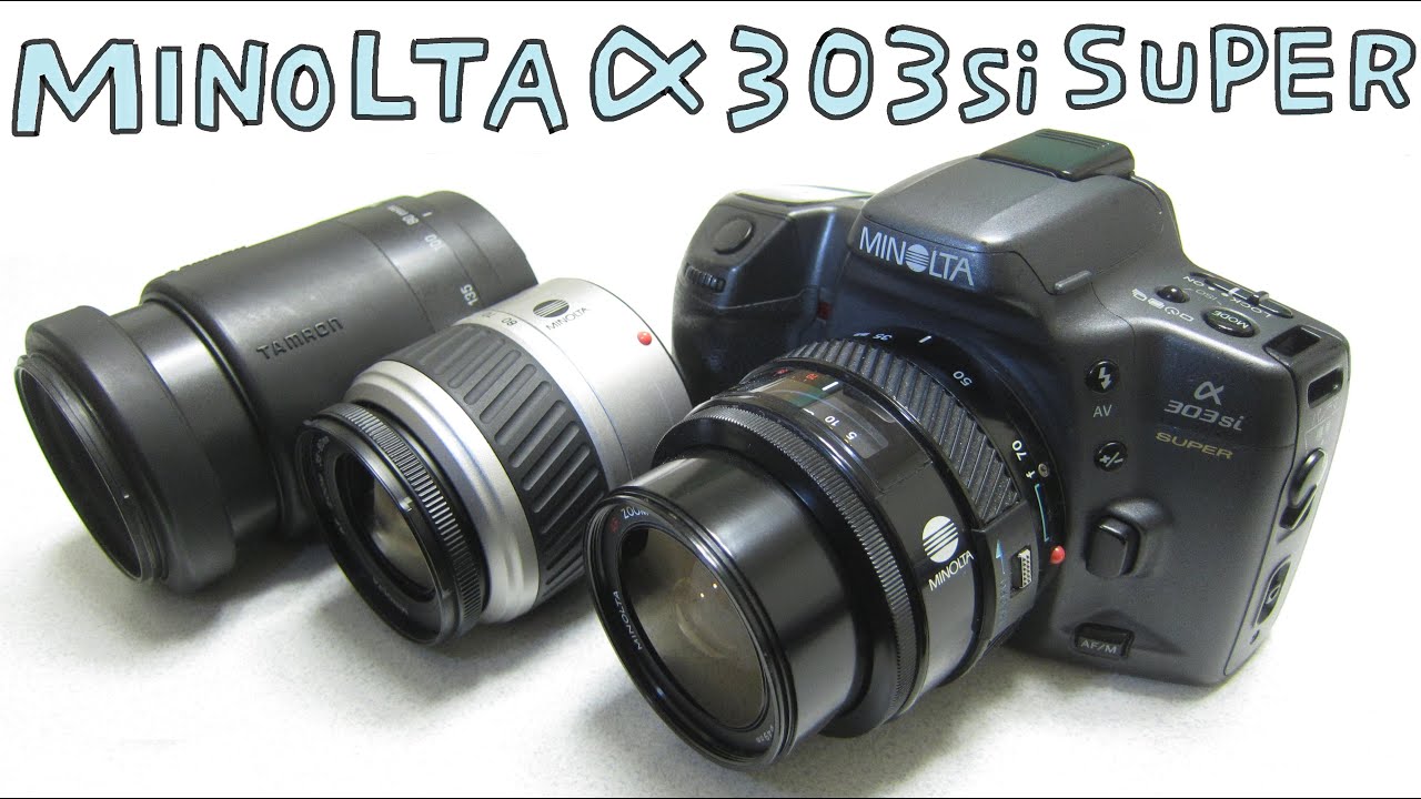 【フィルムカメラ】MINOLTA α303si SUPER と レンズ3本 ハードオフのジャンクです。清掃、撮影、作例！【Film SLR Camera】