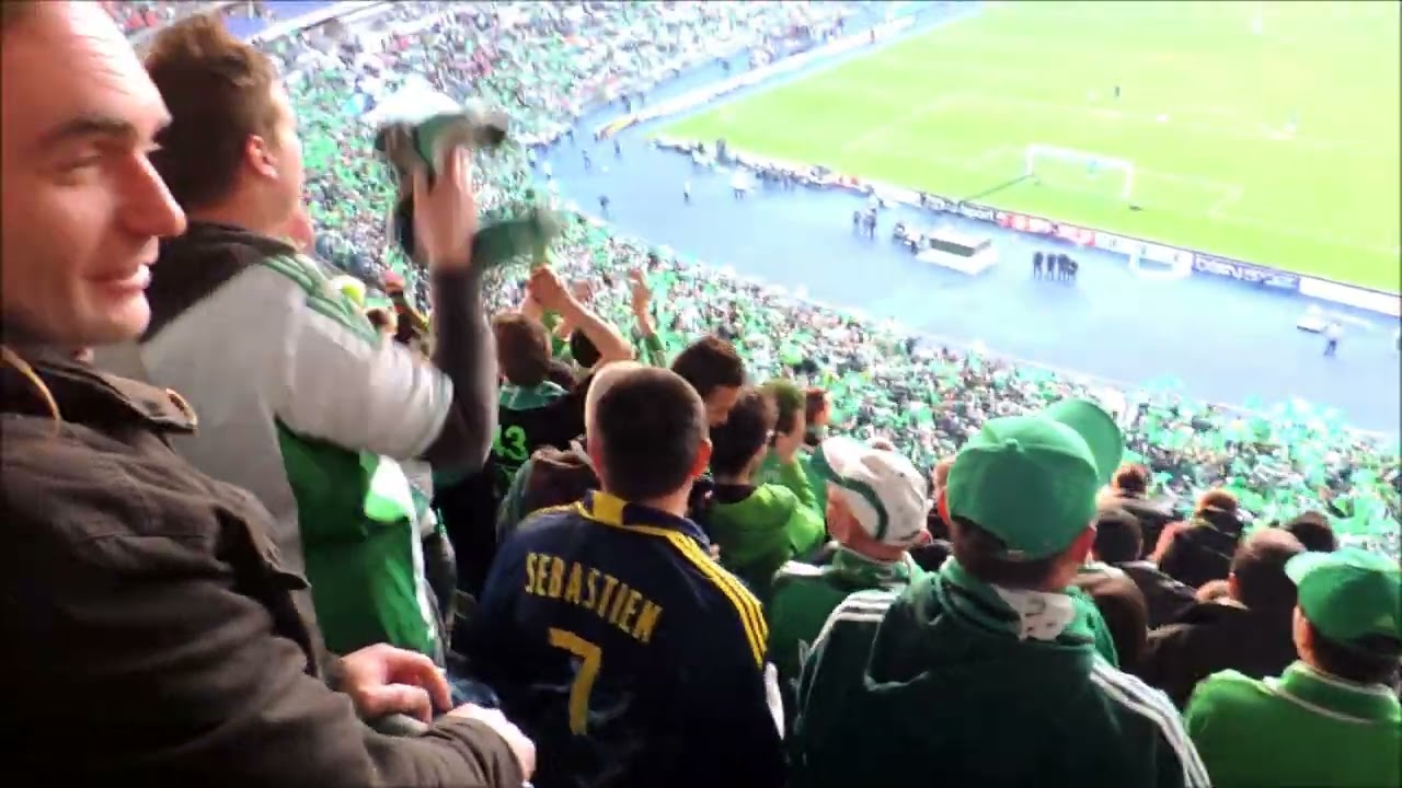 Supporters ASSE - Finale Coupe de la ligue 2013 - ASSE - Rennes - un tsunami vert au stade de France