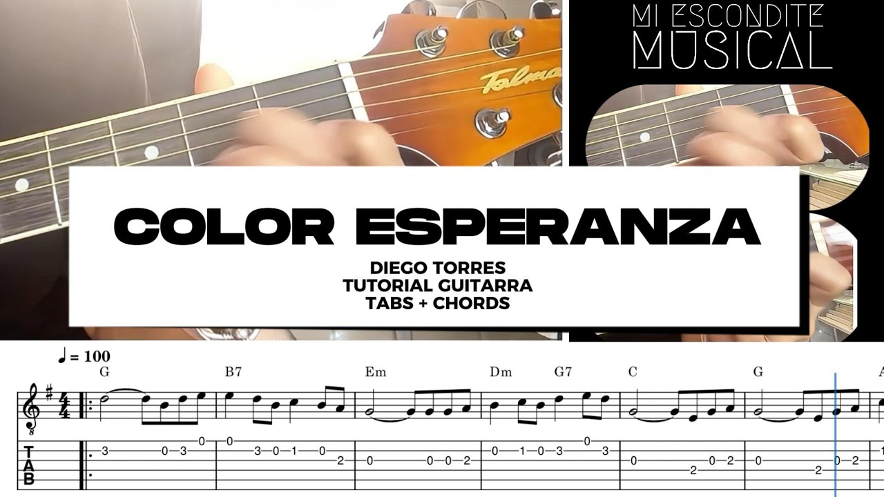 Color Esperanza | Diego Torres | Tutorial Guitarra #tutorialguitar  #guitartabs #miesconditemusical