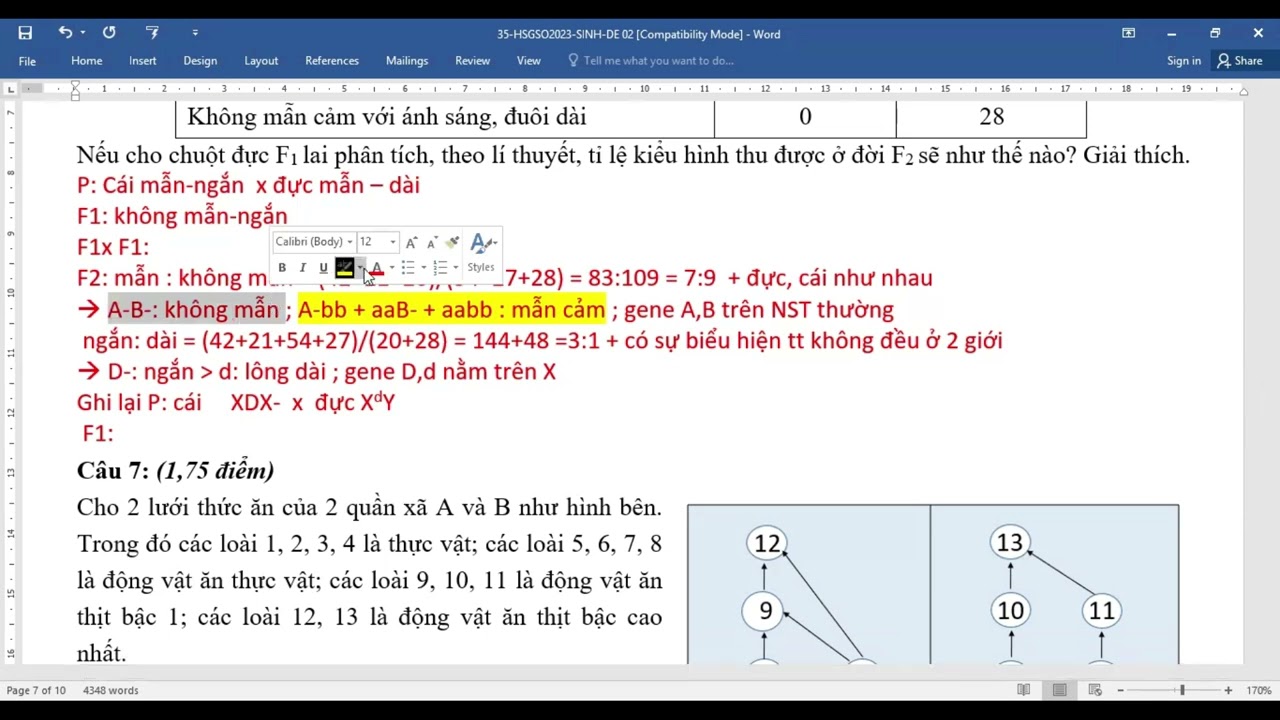 MỘT BÀI VÍ DỤ VỀ TÍCH HỢP QUI LUẬT TƯƠNG TÁC GENE - PHÂN LI ĐỘC LẬP VÀ DI TRUYỀN LIÊN KẾT GIỚI TÍNH